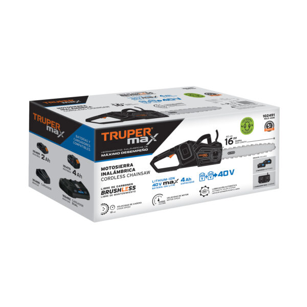 Motosierra inalámbrica 16", 40 V - Truper MAX - Imagen 3