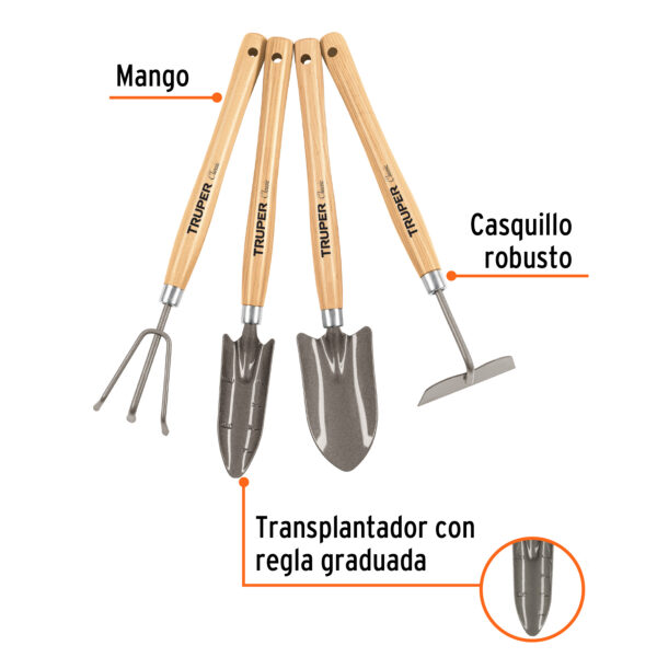 Kit de Herramientas de Jardinería 4 Piezas - Truper - Imagen 2