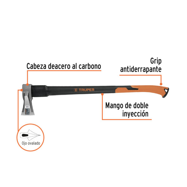 hacha truper para rajar madera