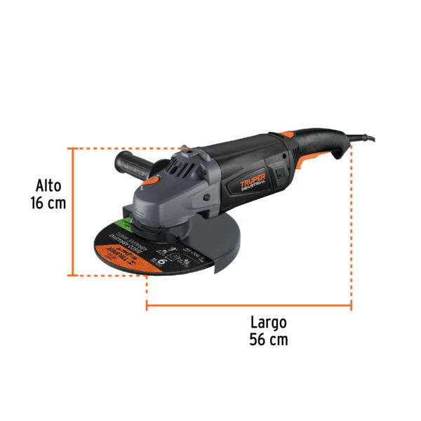 Esmeriladora / Pulidora Angular 9”, 2350W, TRUPER INDUSTRIAL - Imagen 3