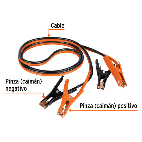 Cables pasa corriente 3 m, 225 A, 8 AWG con funda - Truper - Imagen 2