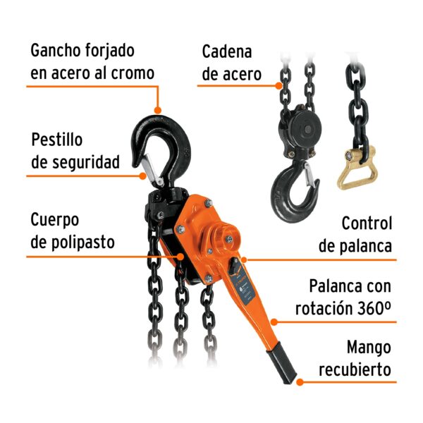 Polipasto de Palanca Truper - Capacidad 6 Toneladas - Imagen 3