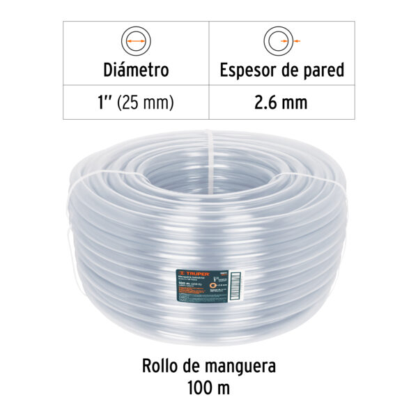 manguera de PVC flexible 1 pulgada