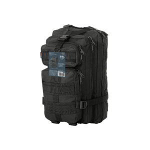 Mochila táctica negra Truper MOLTA-N2 con múltiples compartimentos