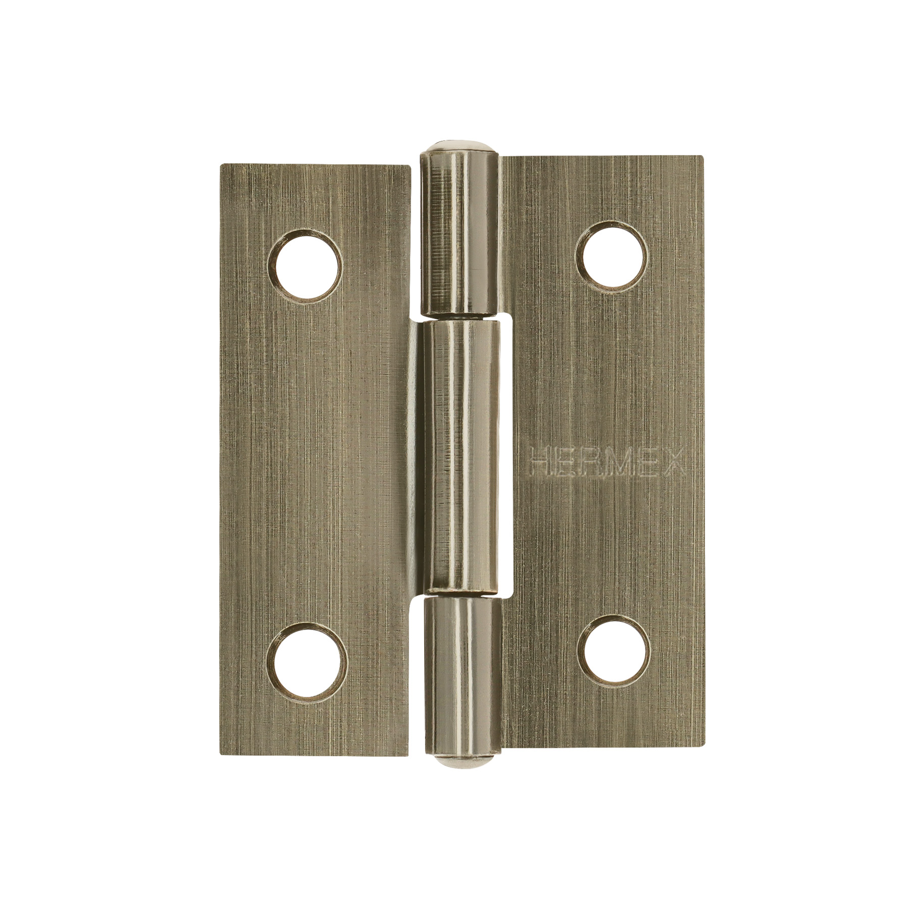 Bisagra rectangular de acero 1-1/2 pulgadas acabado latón antiguo, Hermex en Guatemala