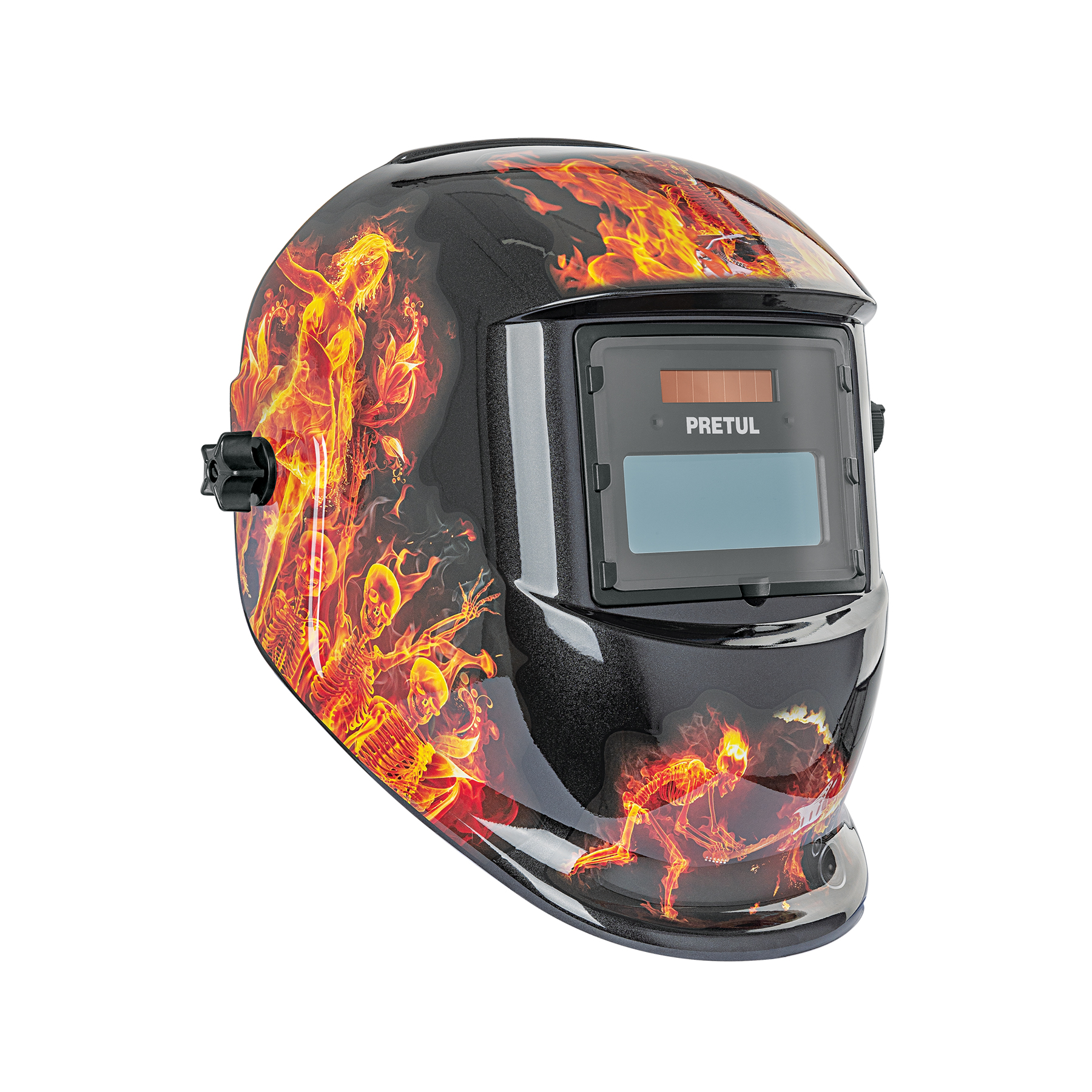 Careta electrónica para soldar, fuego, sombra 9 a 13, Pretul en Guatemala