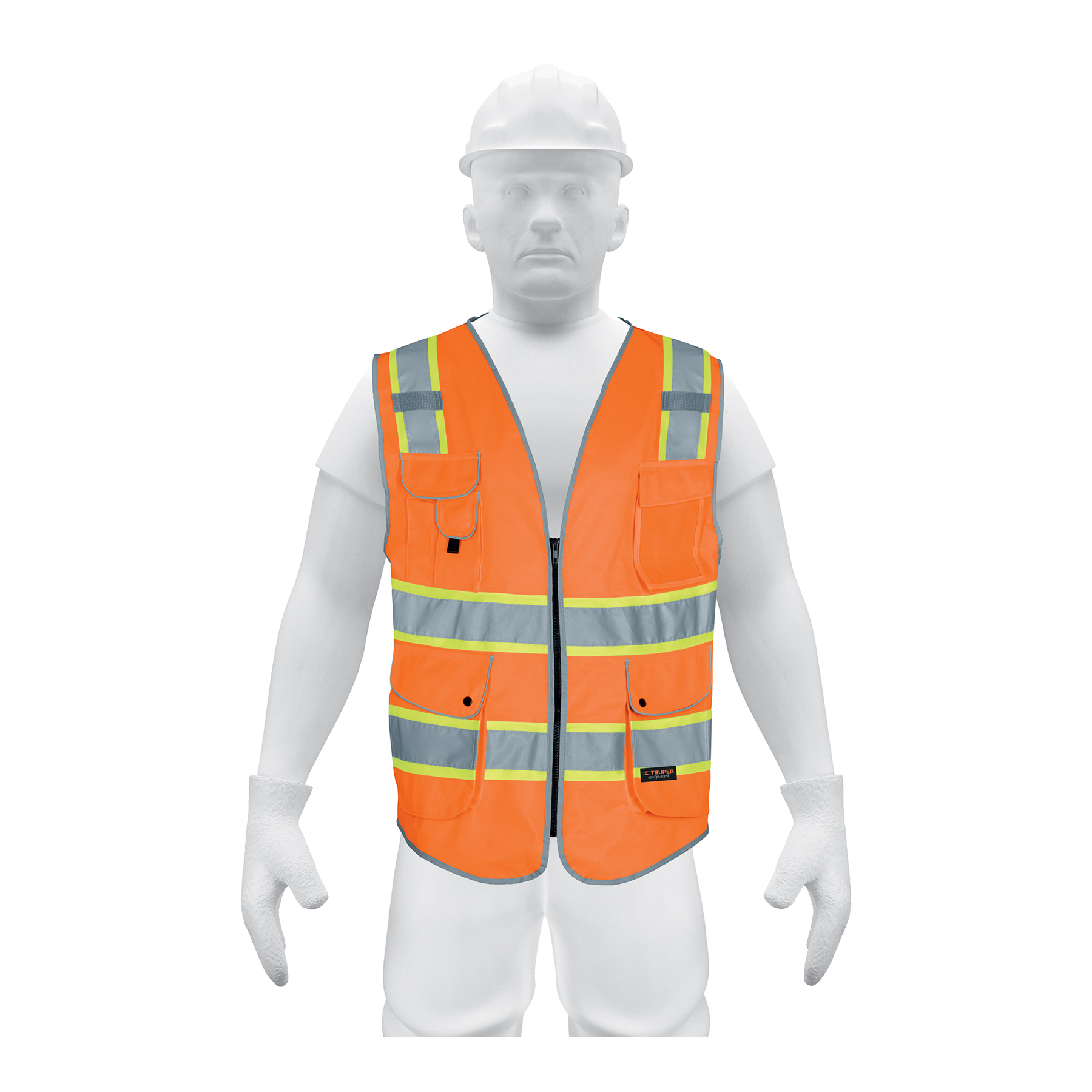 Chaleco de seguridad de alta visibilidad, naranja, XG, Truper Expert en Guatemala