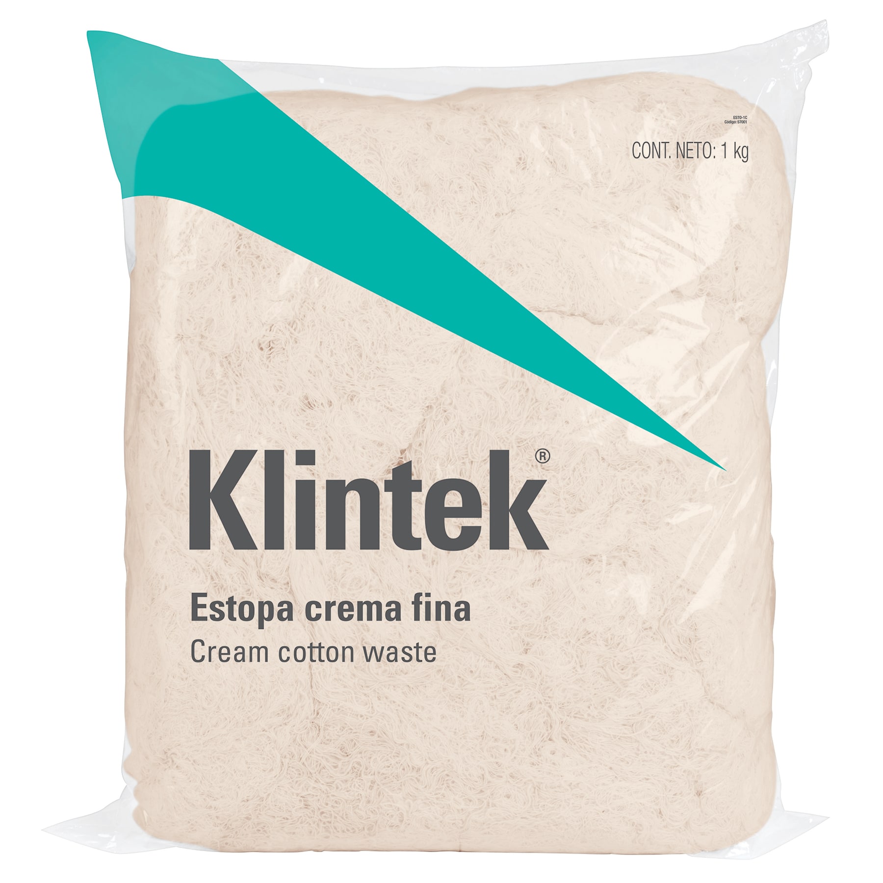 Bolsa de 1 kg de estopa color crema, Klintek en Guatemala