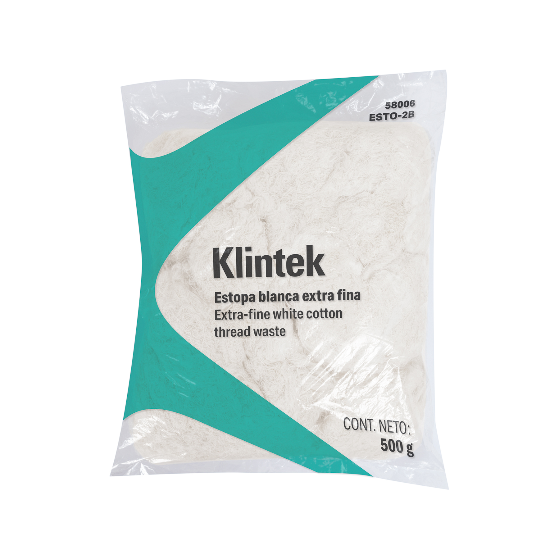 Estopa 80% algodón, color blanca, 1/2 kg, Klintek en Guatemala