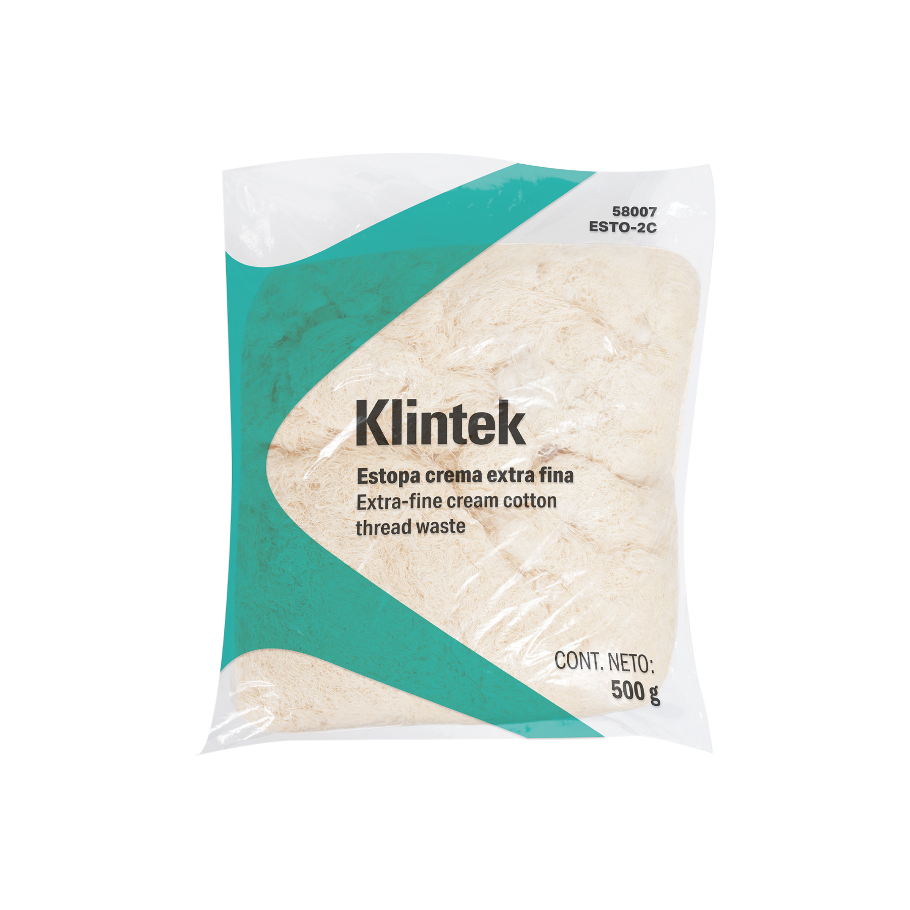 Estopa 80% algodón, color crema, 1/2 kg, Klintek en Guatemala