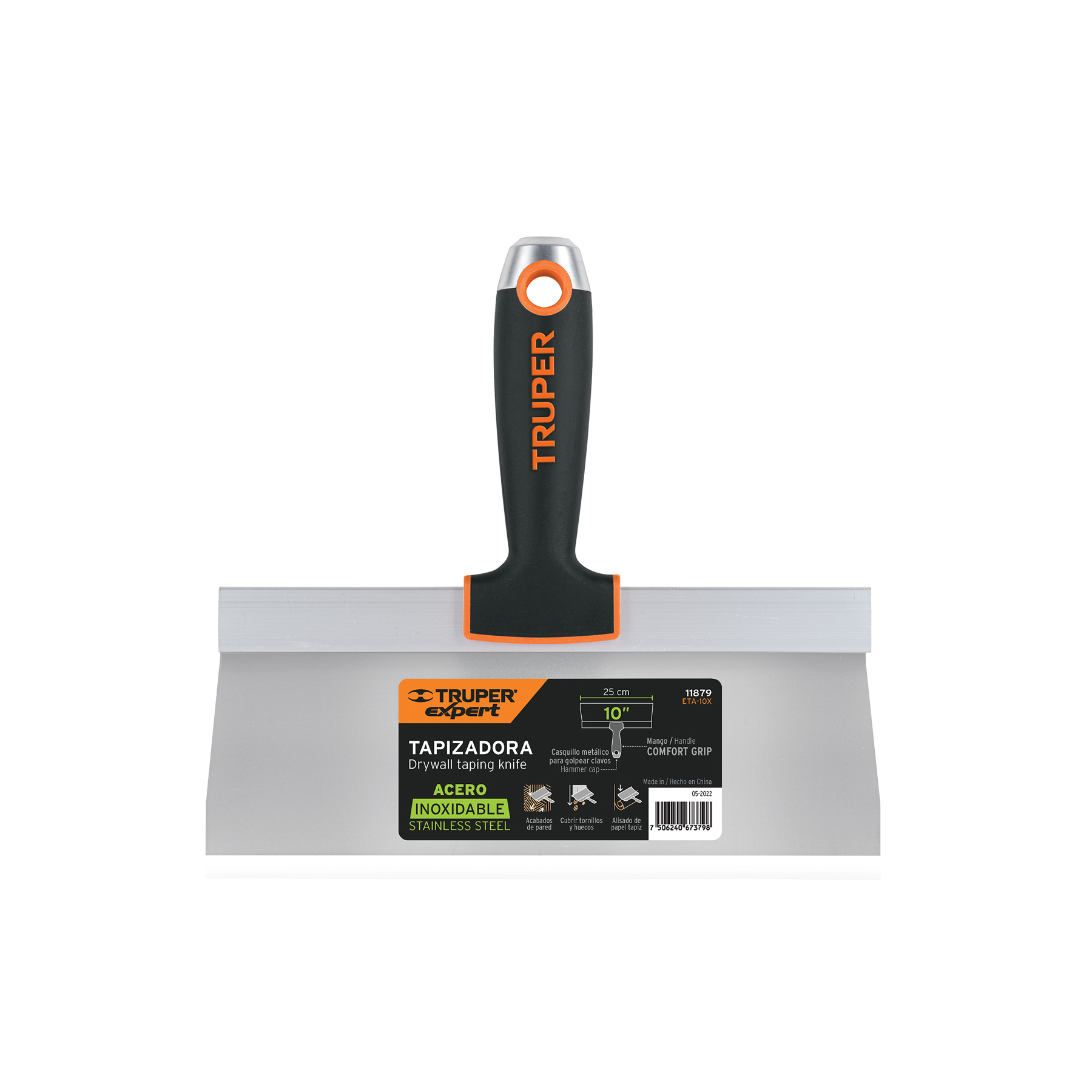 Espátula tapizadora de 10" acero inoxidable, Truper Expert en Guatemala