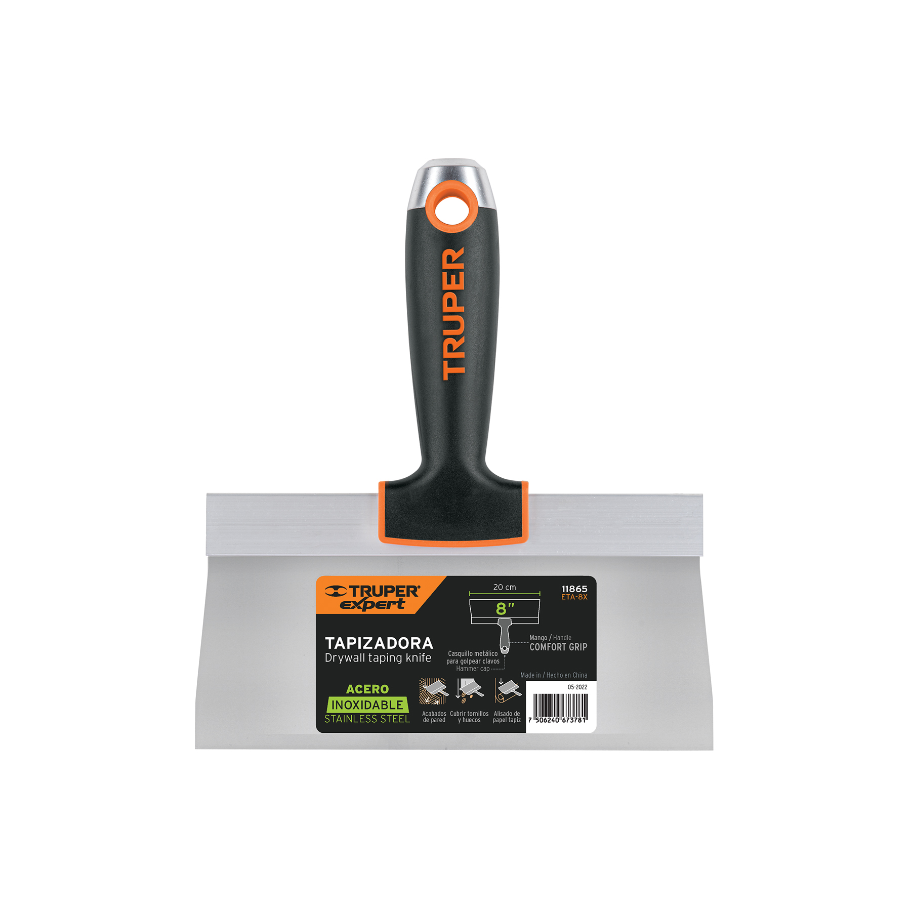 Espátula tapizadora de 8" acero inoxidable, Truper Expert en Guatemala