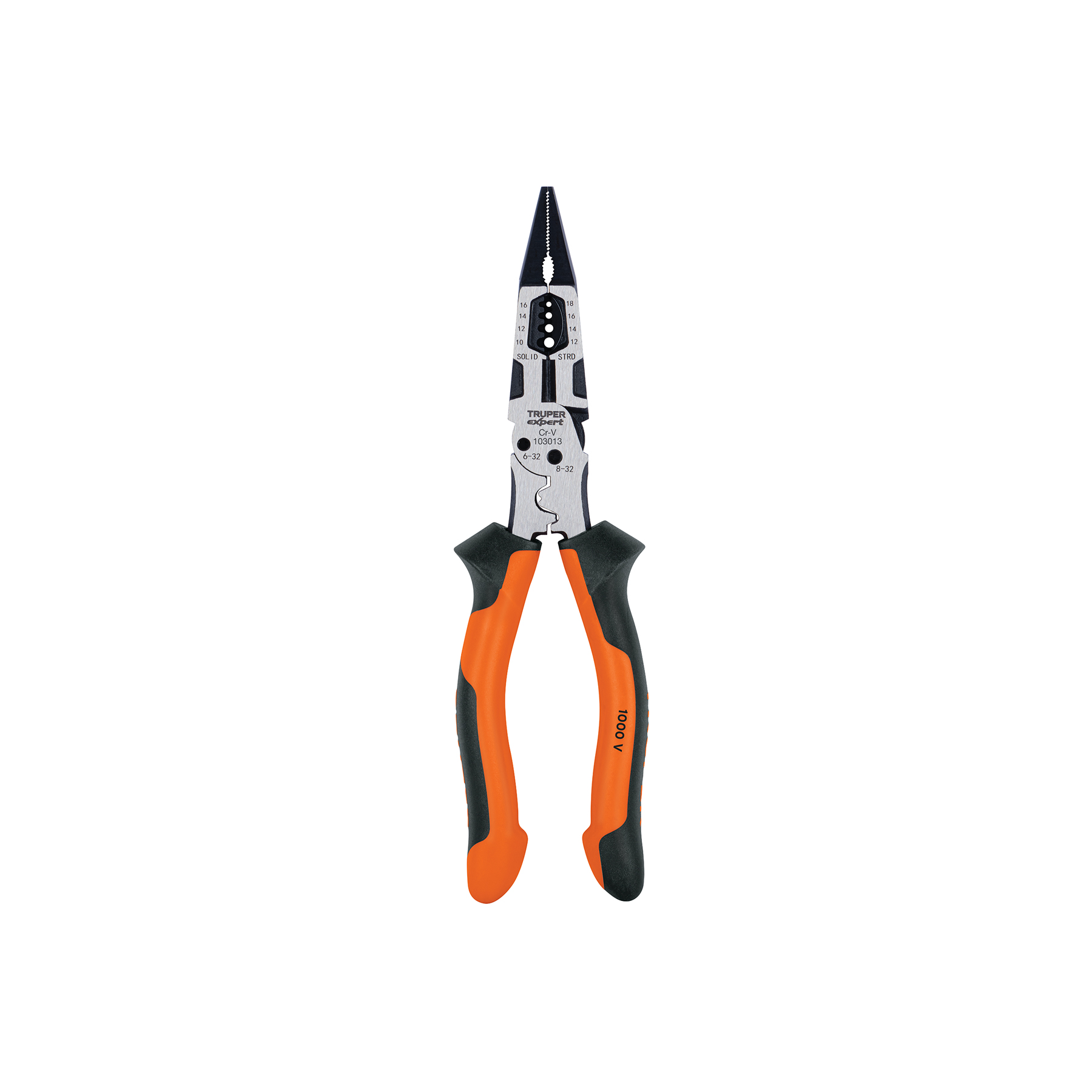 Pinza multiuso 8" punta larga, comfort grip, Truper Expert en Guatemala