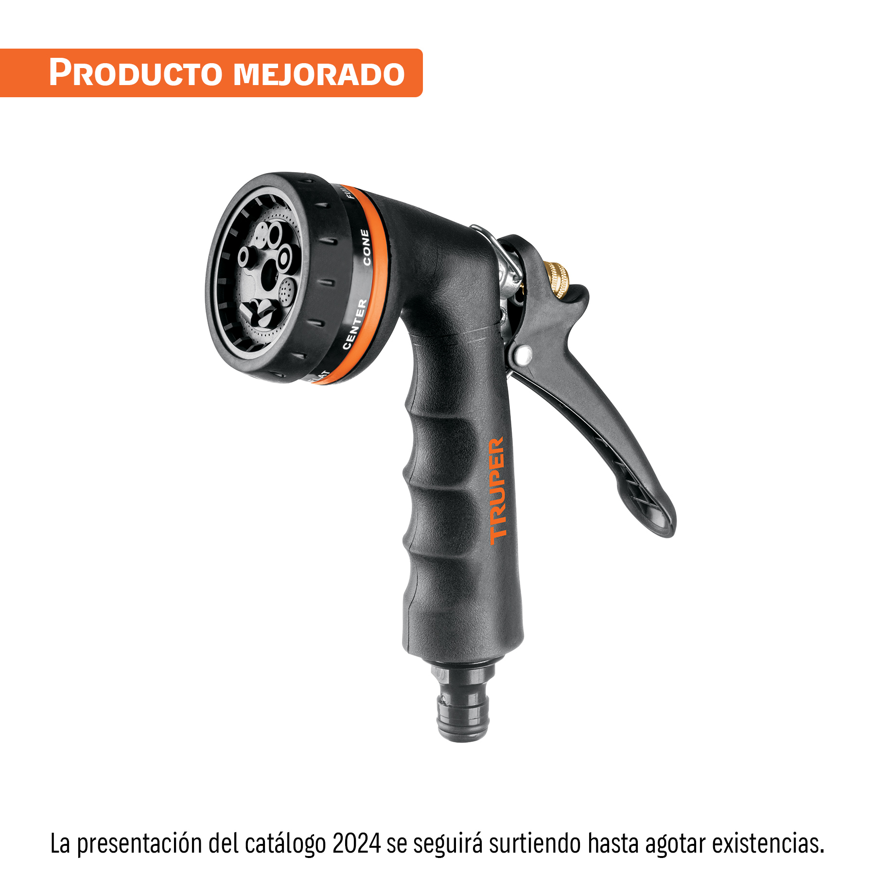 Pistola para riego de 8 funciones metálica con recubrimiento, Truper en Guatemala