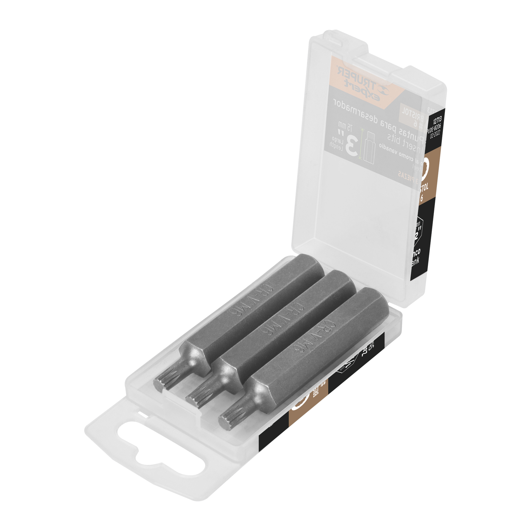 Estuche con 3 puntas bristol m6 largo 3 pulgadas, Truper en Guatemala