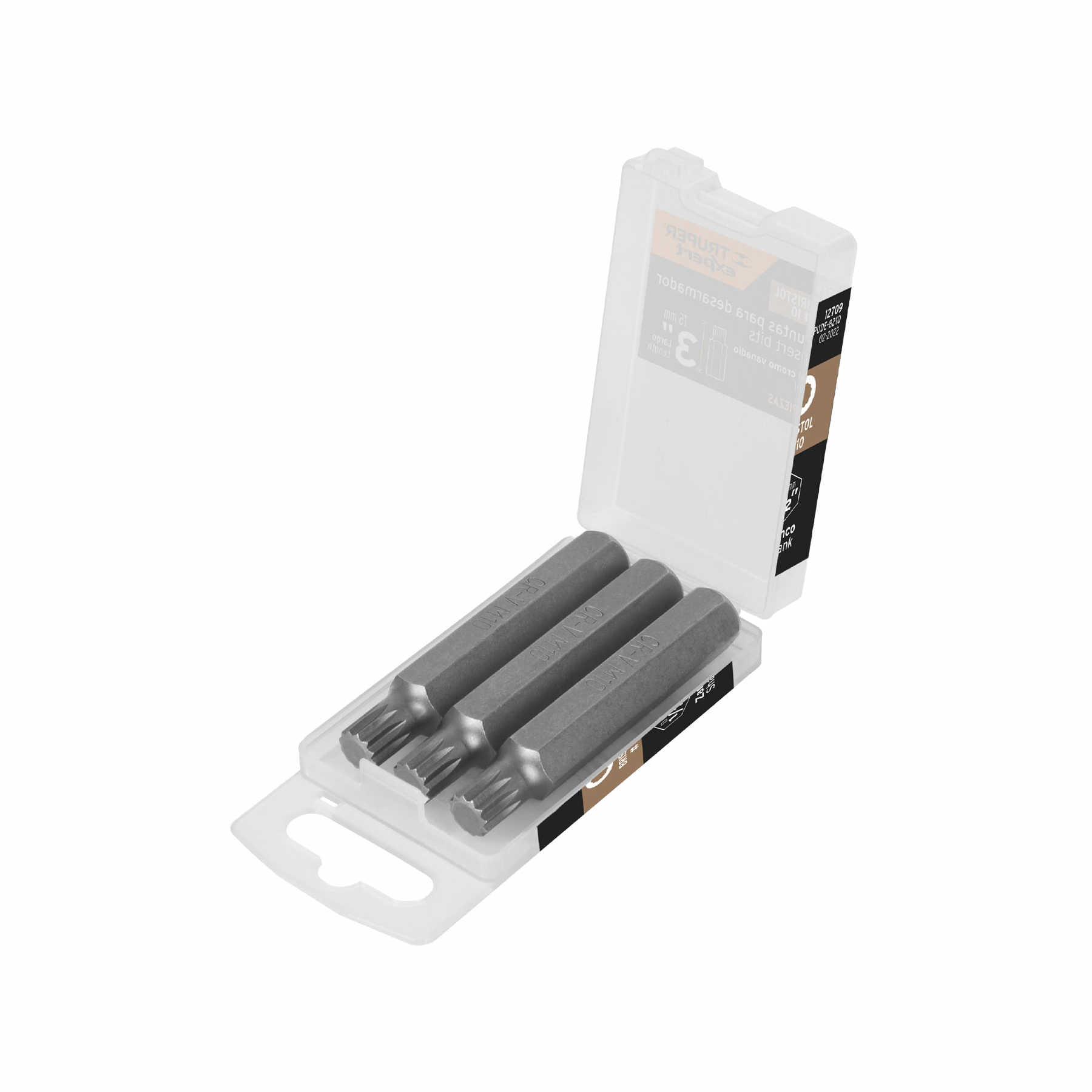 Estuche con 3 puntas bristol m10 largo 3 pulgadas, Truper en Guatemala