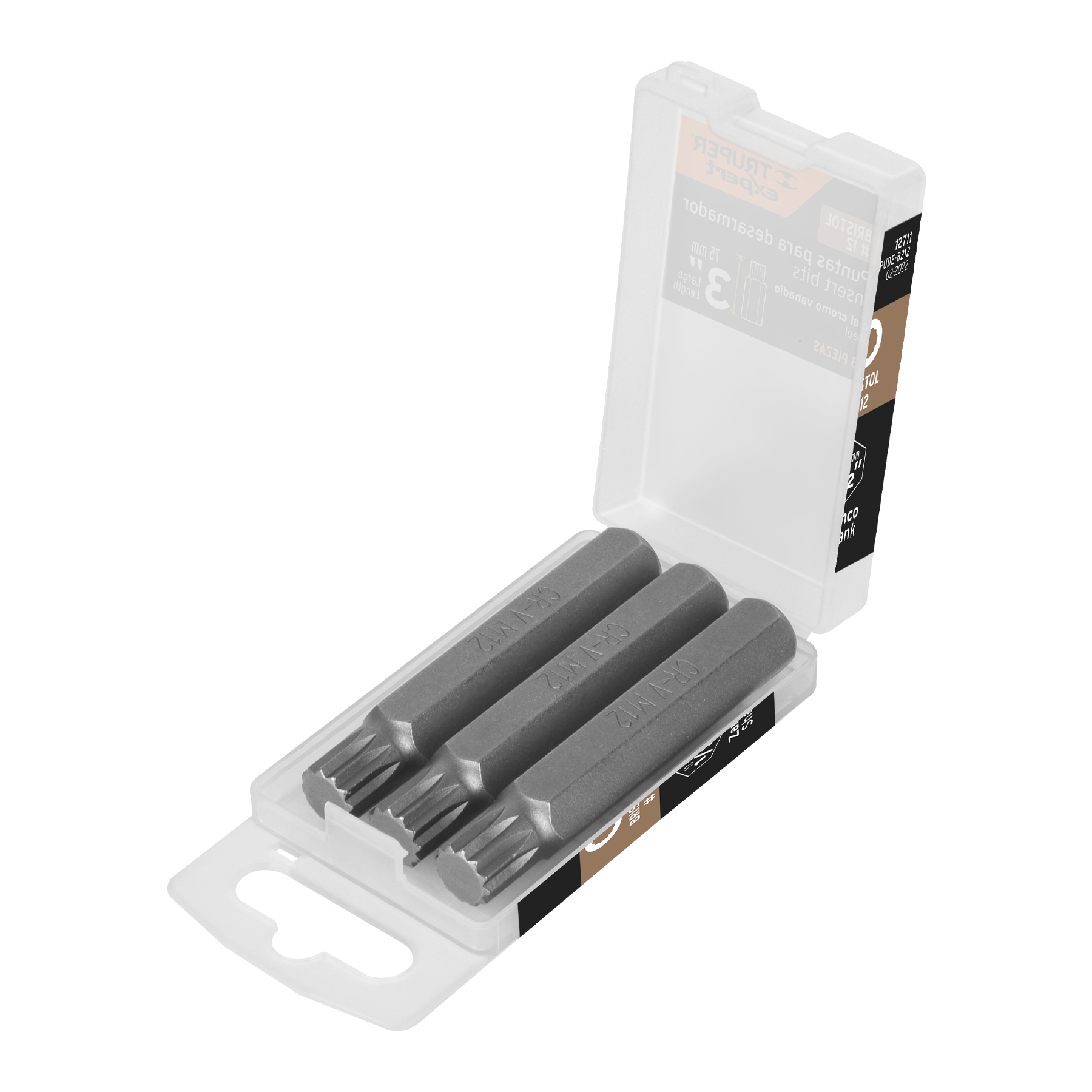 Estuche con 3 puntas bristol m12 largo 3 pulgadas, Truper en Guatemala