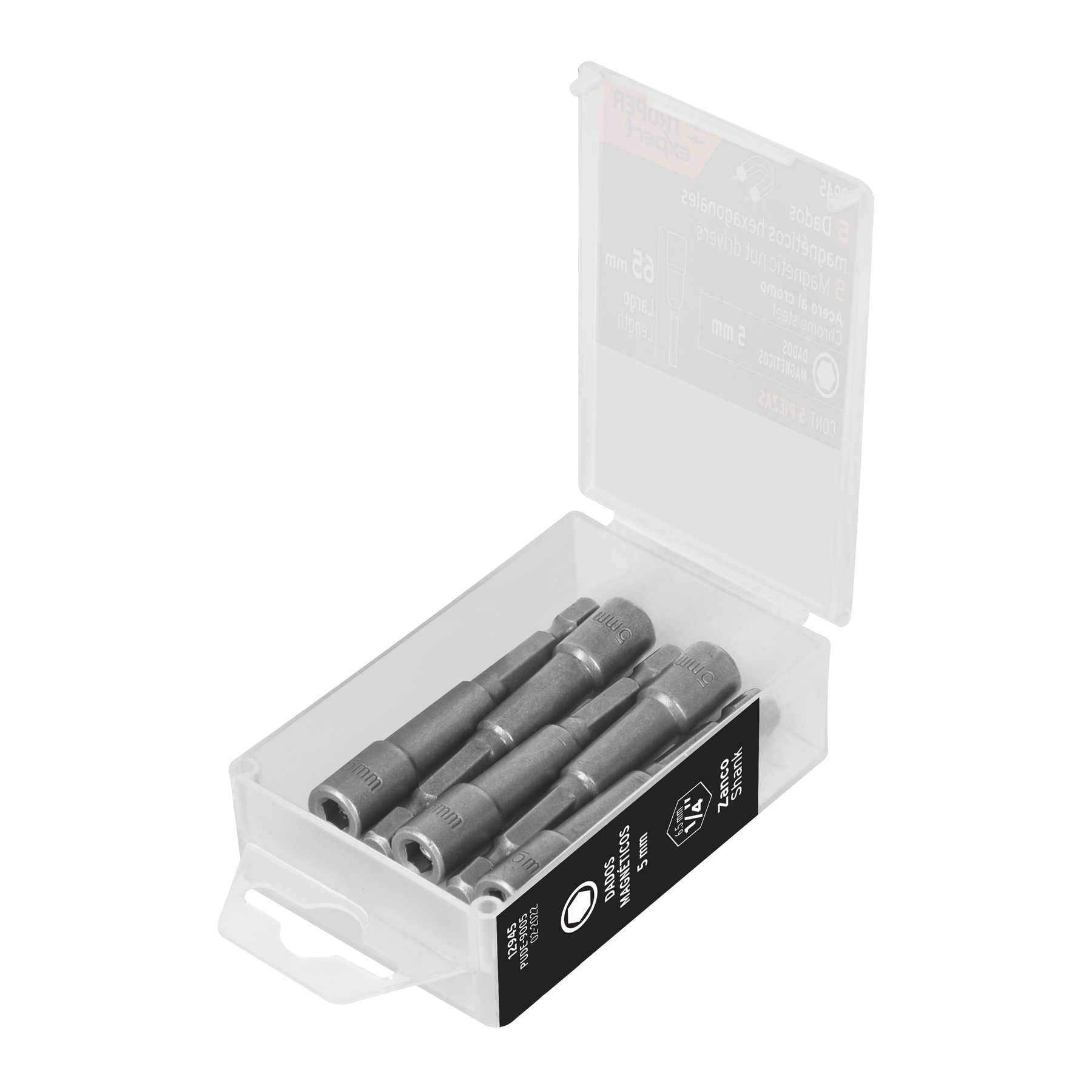 Estuche con 5 dados magnéticos de 5 MM largo 2-1/2 pulgadas, Truper en Guatemala