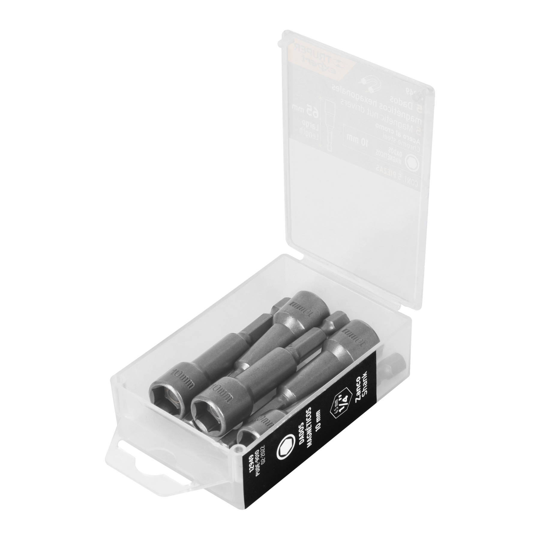 Estuche con 5 dados magnéticos de 10 MM largo 2-1/2 pulgadas, Truper en Guatemala