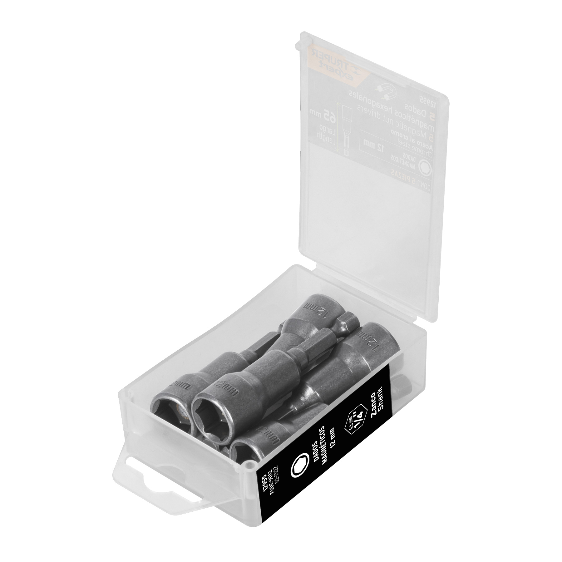 Estuche con 5 dados magnéticos de 12 MM largo 2-1/2 pulgadas, Truper en Guatemala