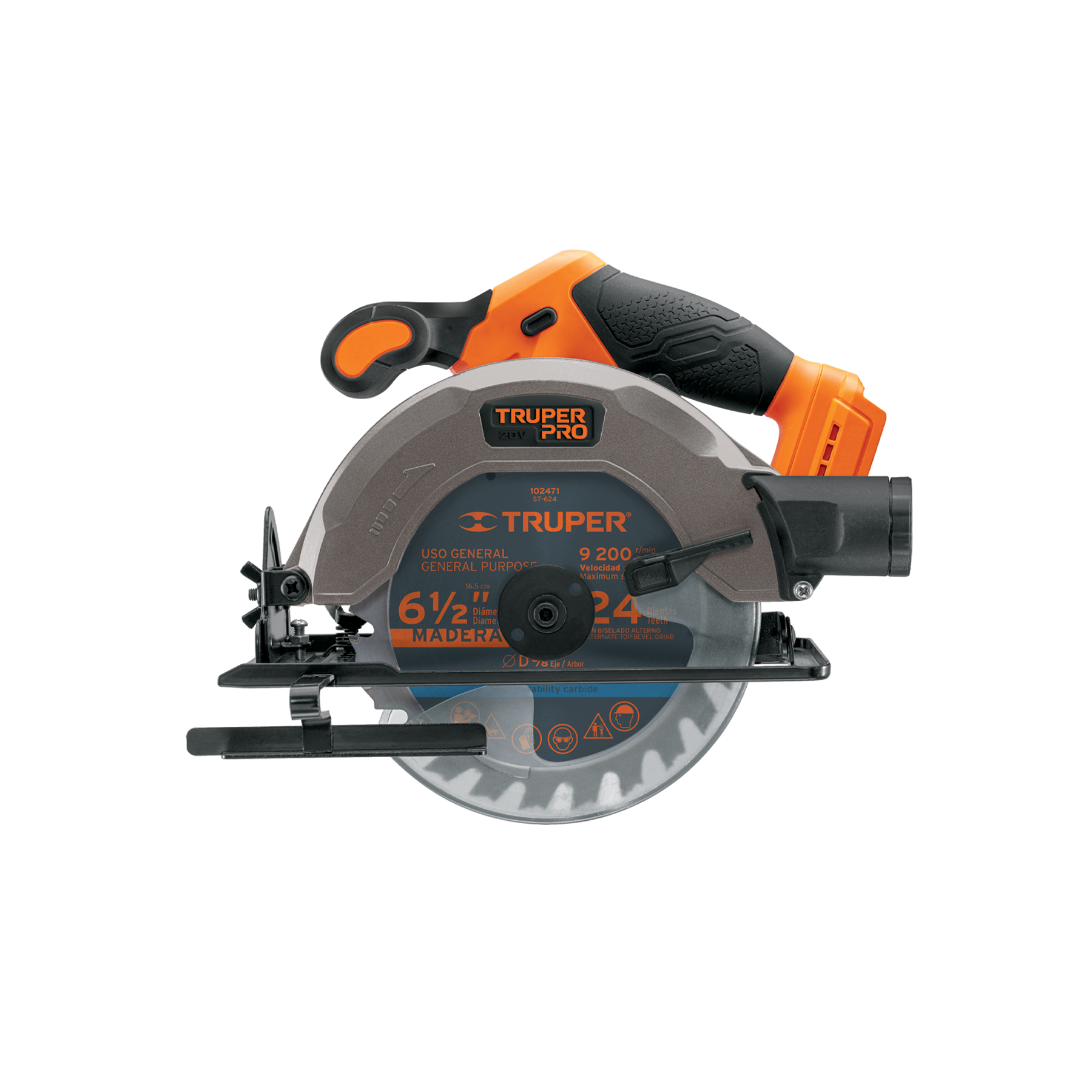 Sierra circular 6-1/2 pulgadas, 20v, sin accesorios, pro, Truper en Guatemala