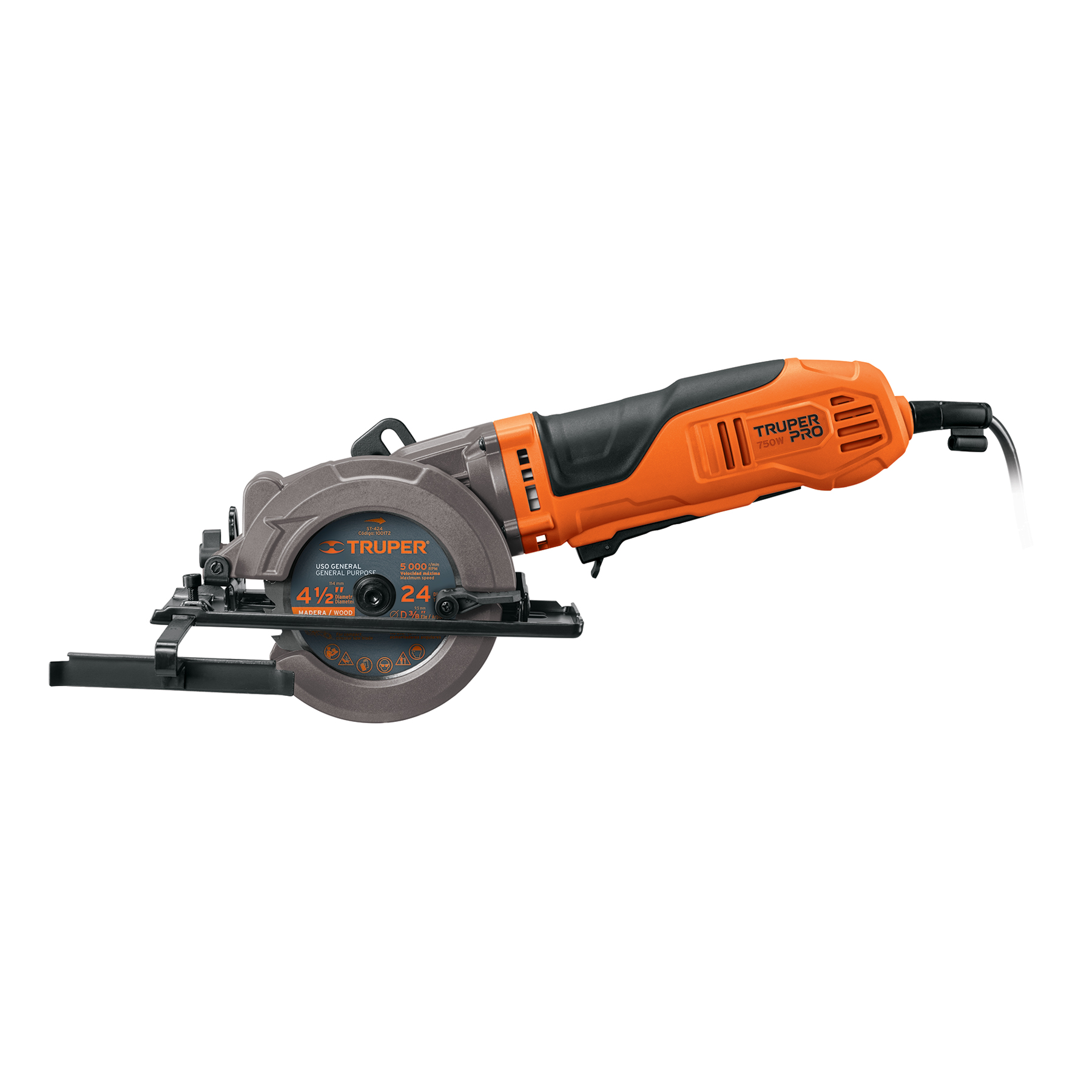 Sierra circular compacta 4-1/2 pulgadas, 750w, Truper pro, Truper en Guatemala