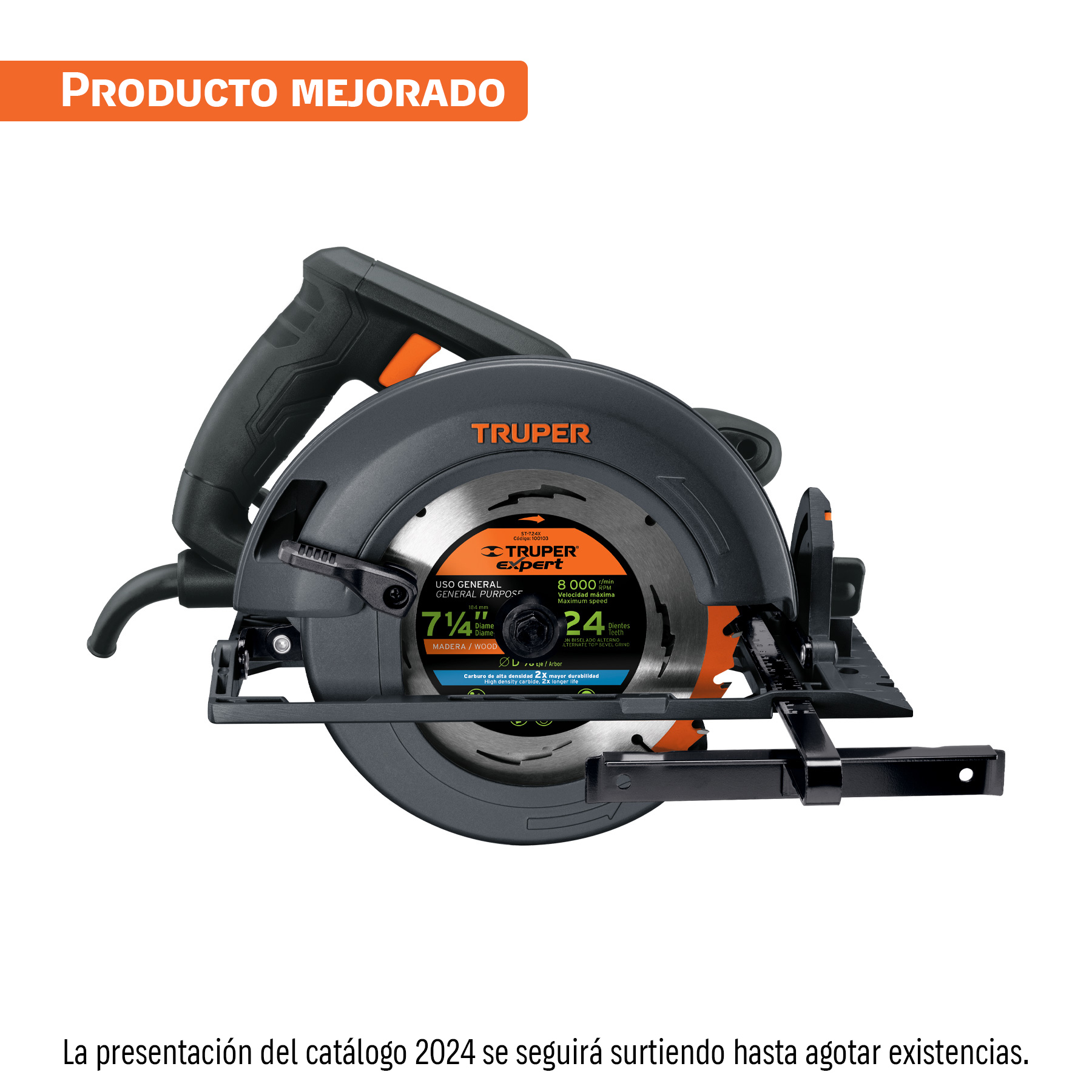 Sierra circular 7-1/4 pulgadas, 1800w, Truper industrial, Truper en Guatemala