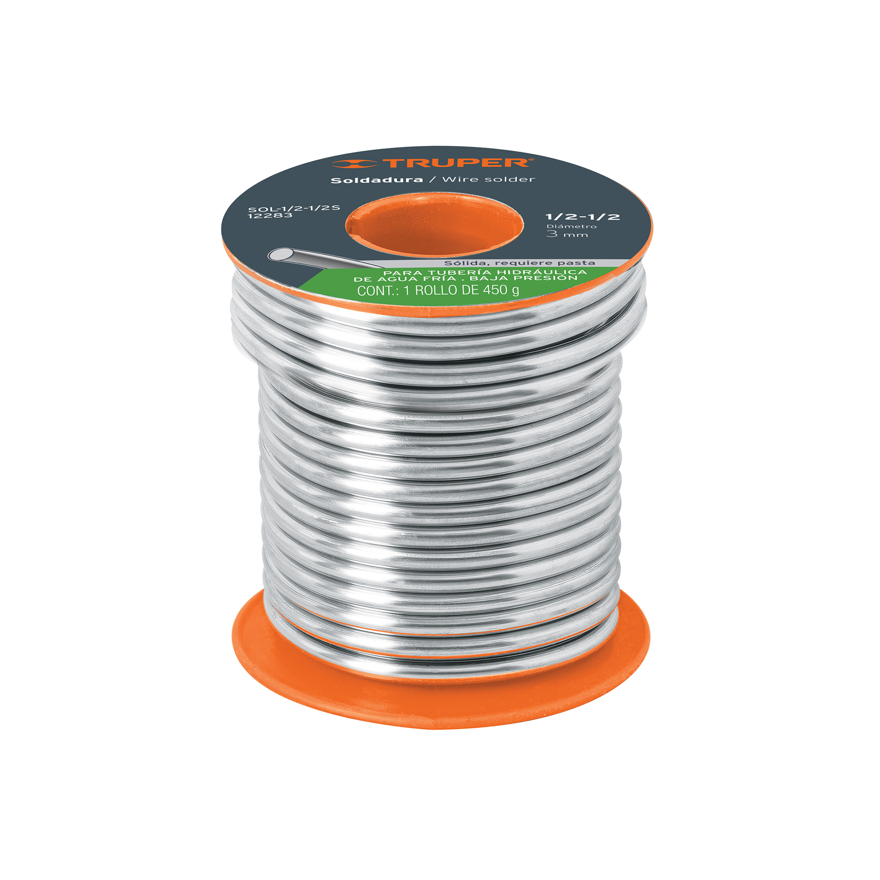 Soldadura sólida 1/2-1/2 para tuberíA de baja presión, 450 g, Truper en Guatemala
