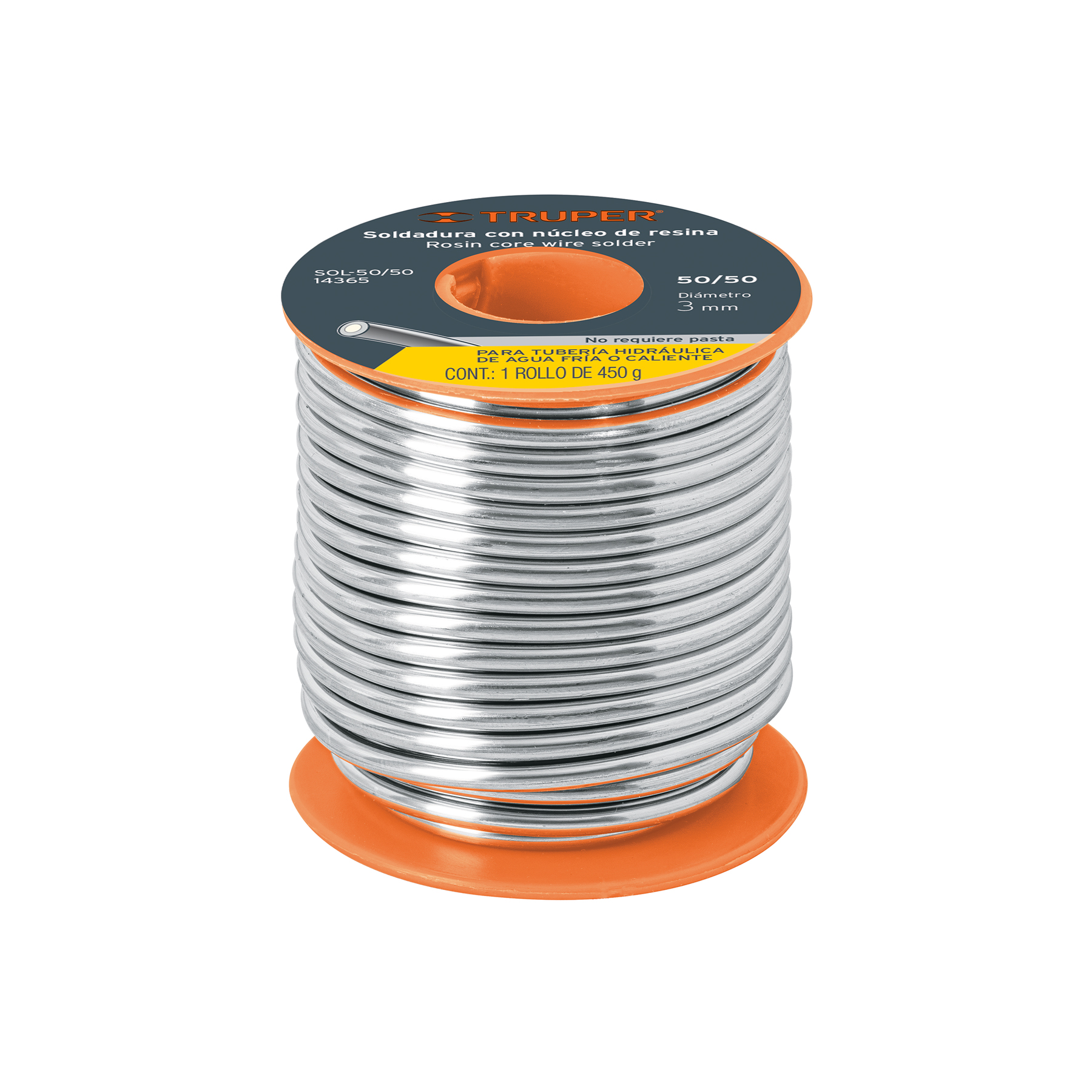 Soldadura con núcleo resina 50/50, tuberíA hidráulica, 450 g, Truper en Guatemala
