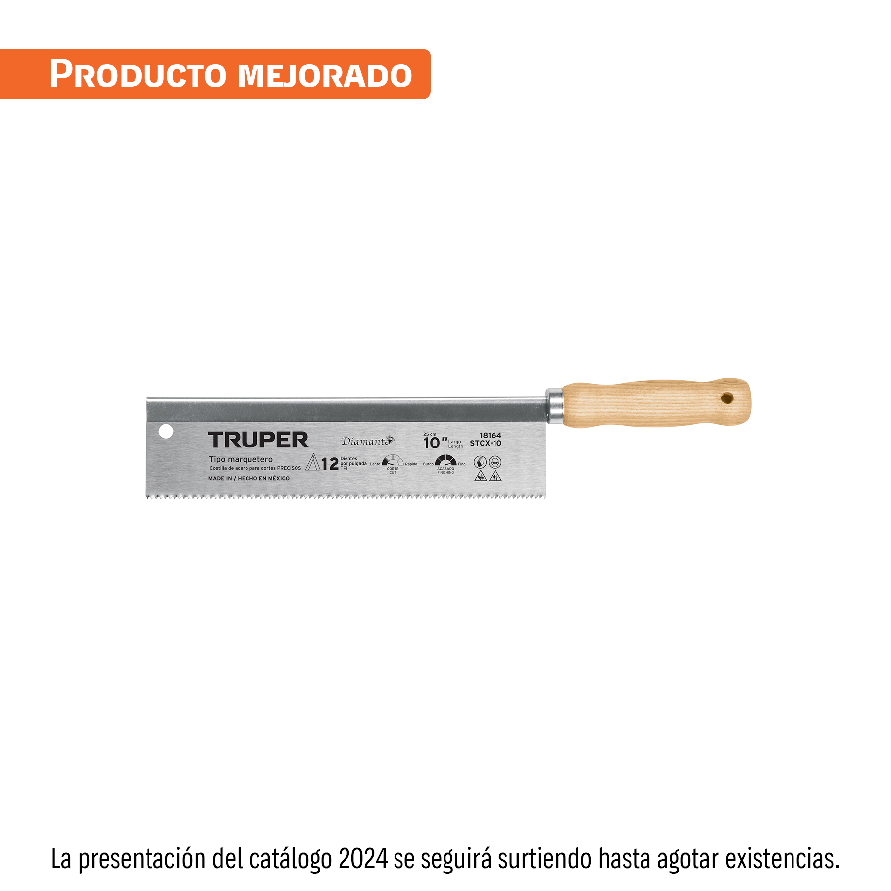 Serrucho tipo marquetero 10 pulgadas, 9 dpp, Truper en Guatemala