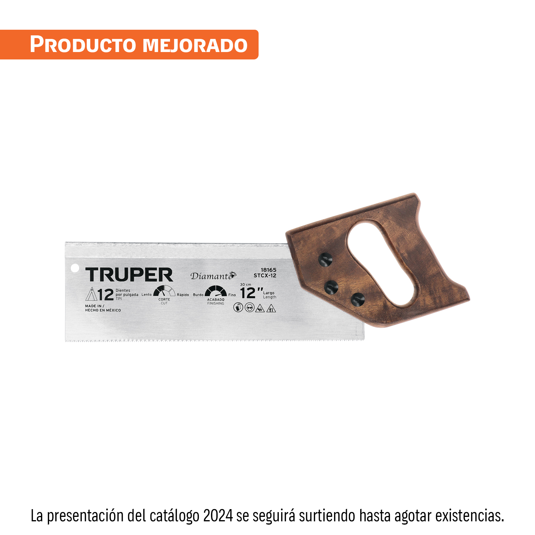 Serrucho de costilla 12 pulgadas diamante, 9 dpp, Truper en Guatemala