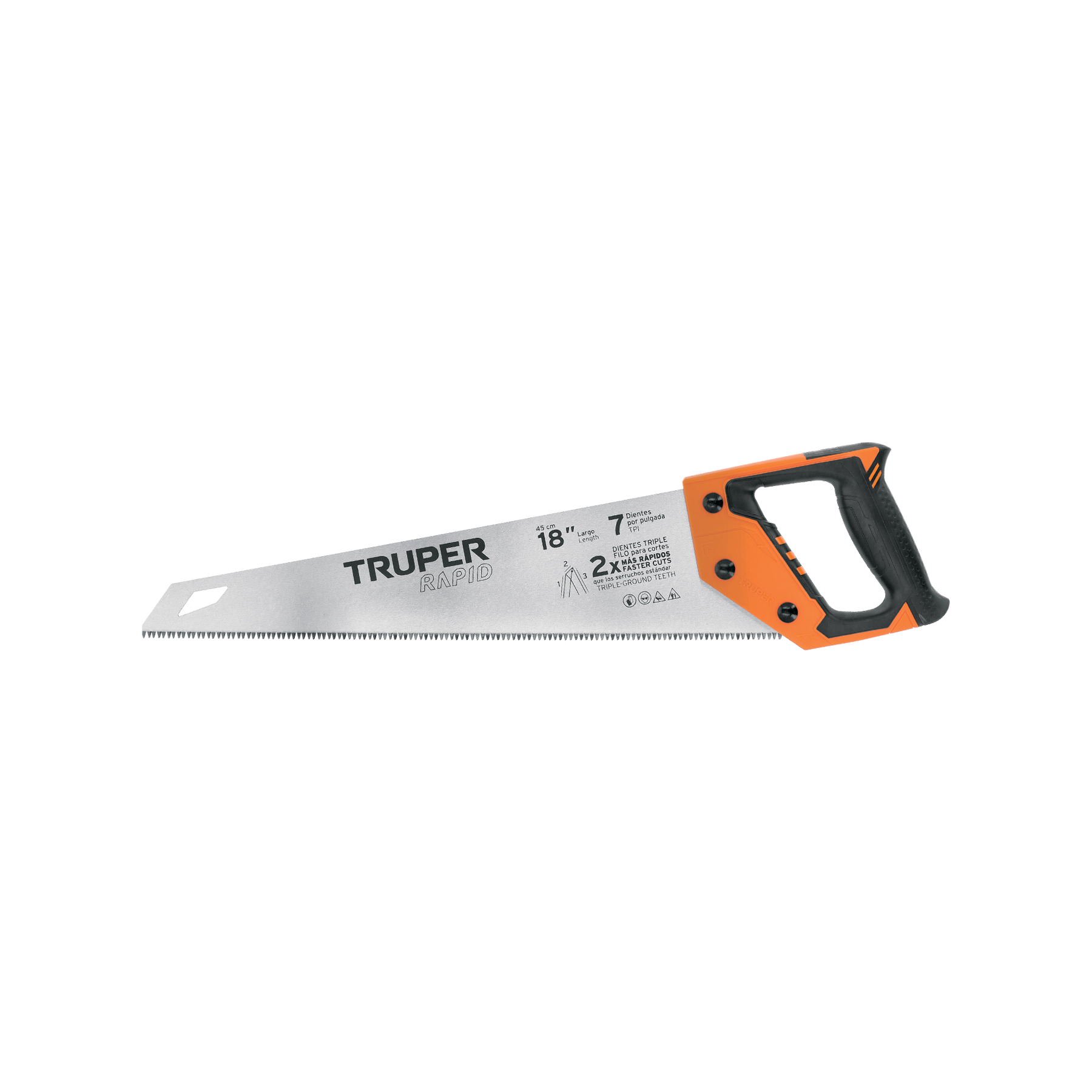 Serrucho rapid 18 pulgadas, 7 dpp, mango comfort grip, Truper en Guatemala