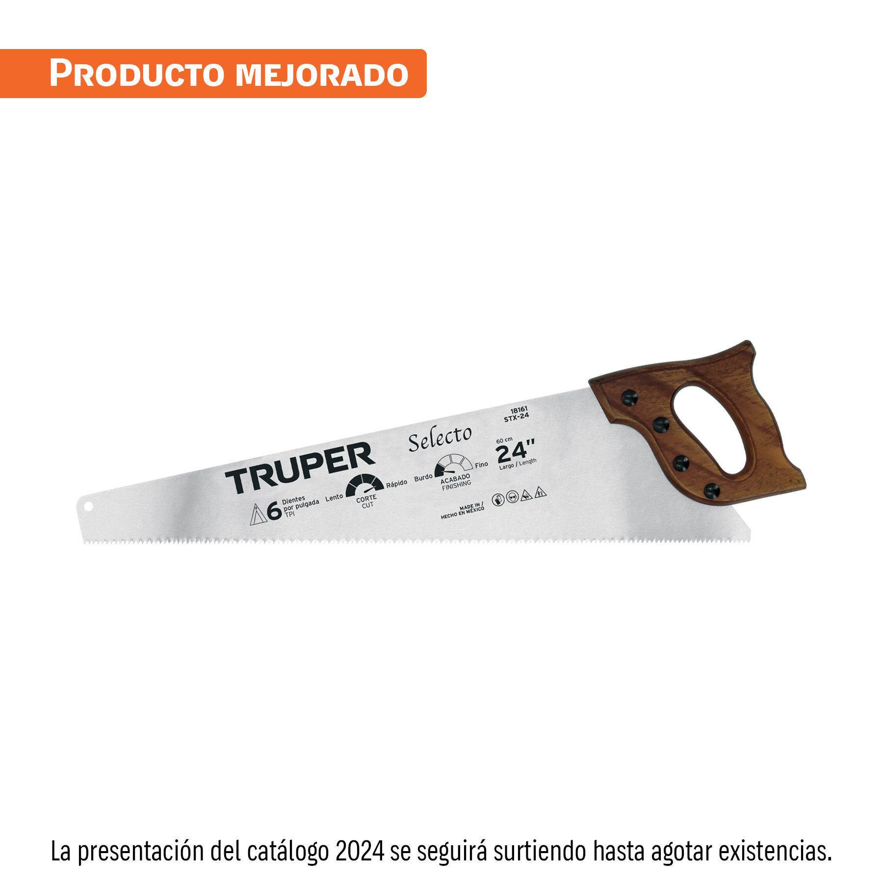 Serrucho 24 pulgadas selecto, 6 dpp, Truper en Guatemala