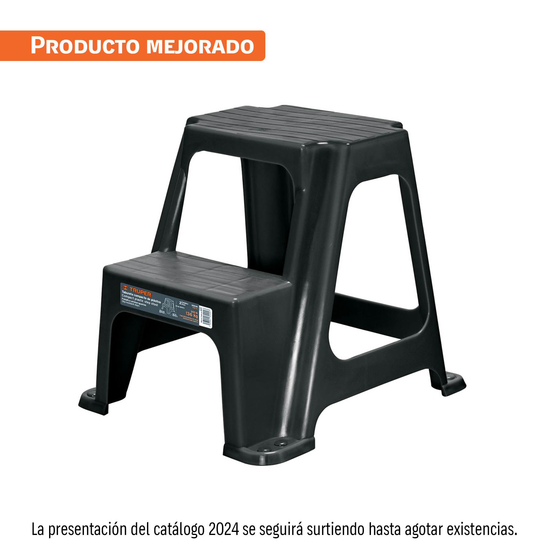 Taburete ligero de plástico, 2 peldaños, Truper en Guatemala