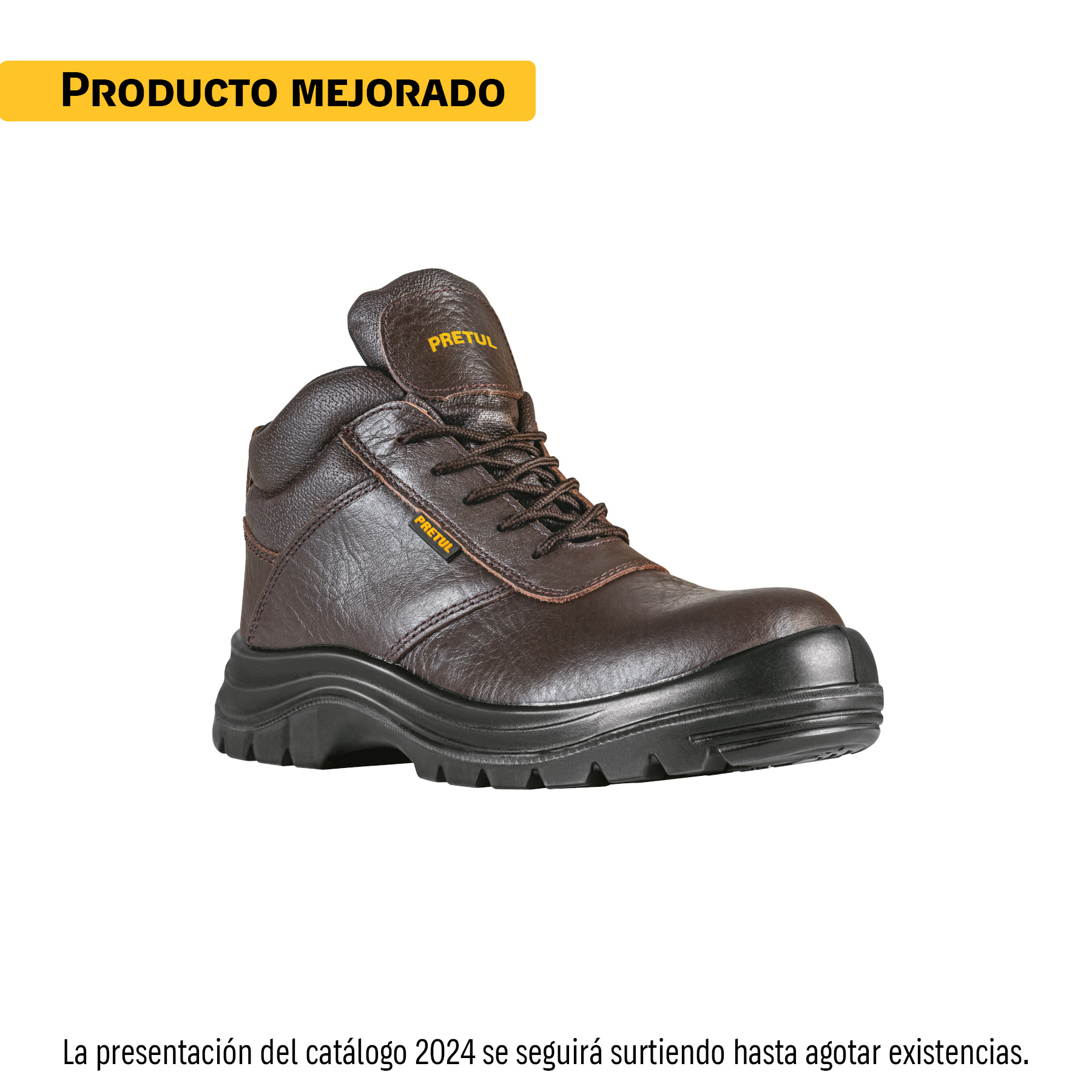Bota de seguridad café, #24, casquillo de poliamida, Pretul en Guatemala