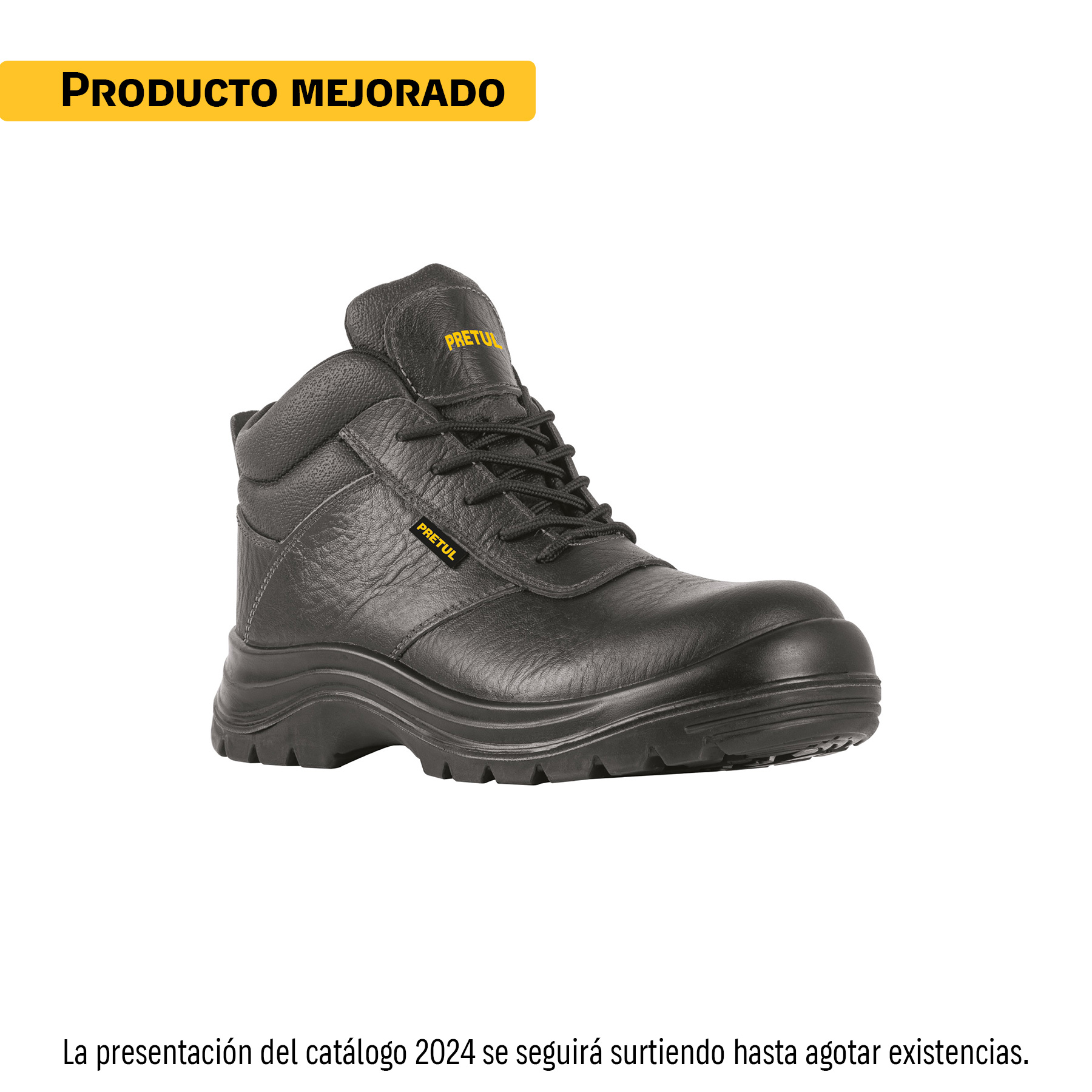 Bota de seguridad negra, #24, casquillo de poliamida, Pretul en Guatemala
