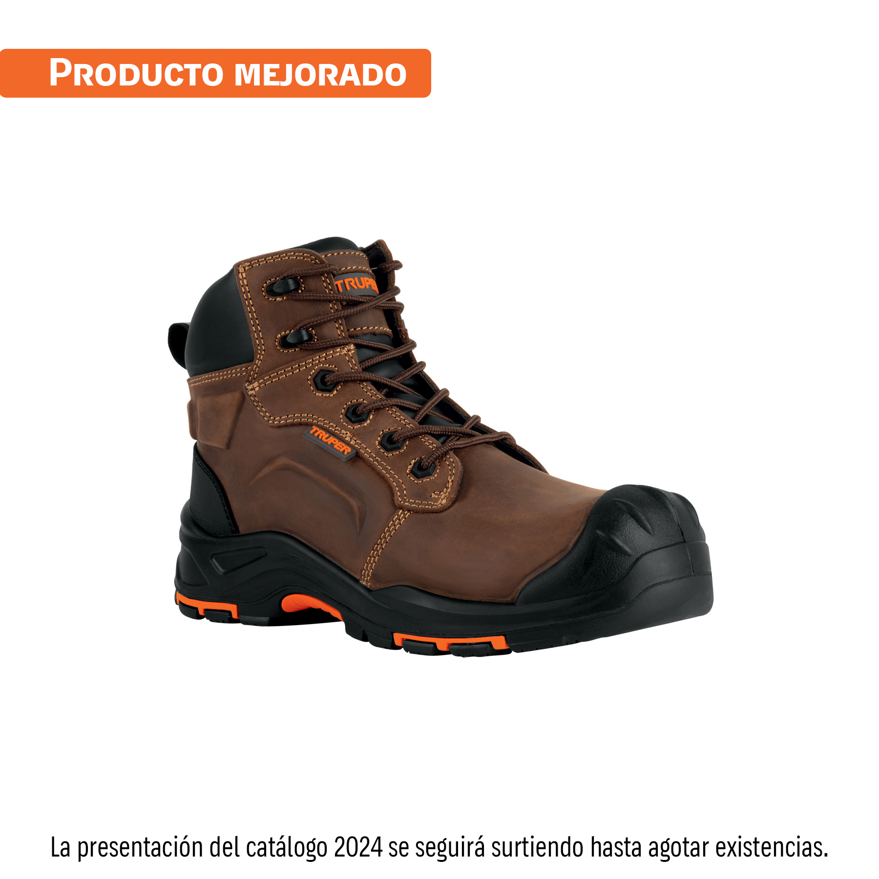 Bota de seguridad café, #29 dieléctrica antifatiga, Truper en Guatemala