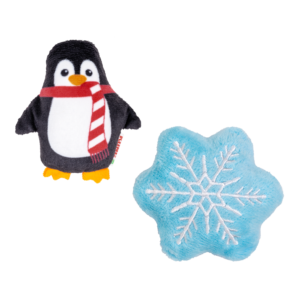 KONG Holiday Scrattles Pingüino y Copo 2 piezas para Gato